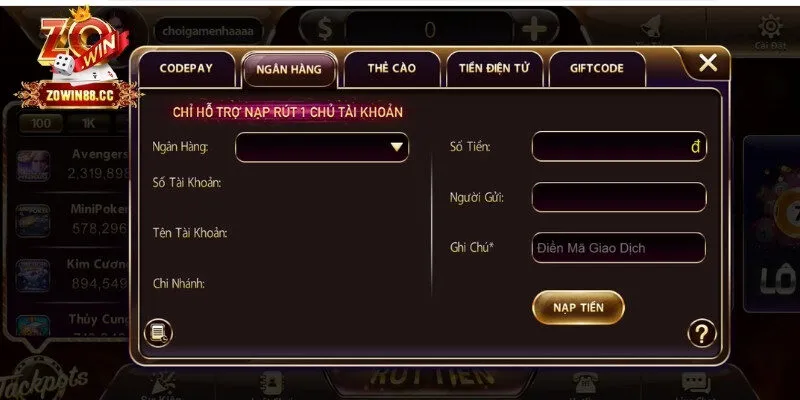 Hướng dẫn cụ thể 3 bước nạp tiền vào tài khoản qua ngân hàng